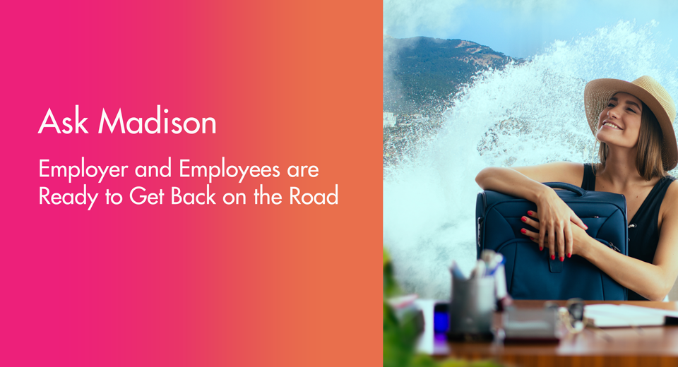 Employee imagining rewards travel